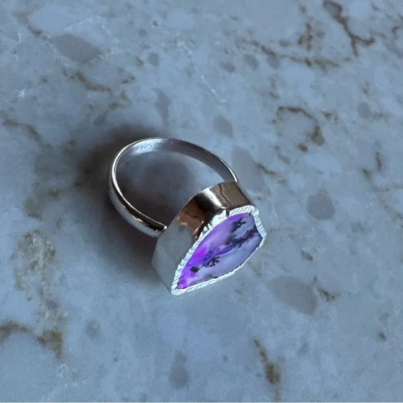 NWOT Sundance Violet Watercolor Ring, Dendritic Opal, Sterling Silver - Picture 2 of 8
